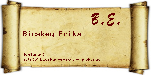 Bicskey Erika névjegykártya
